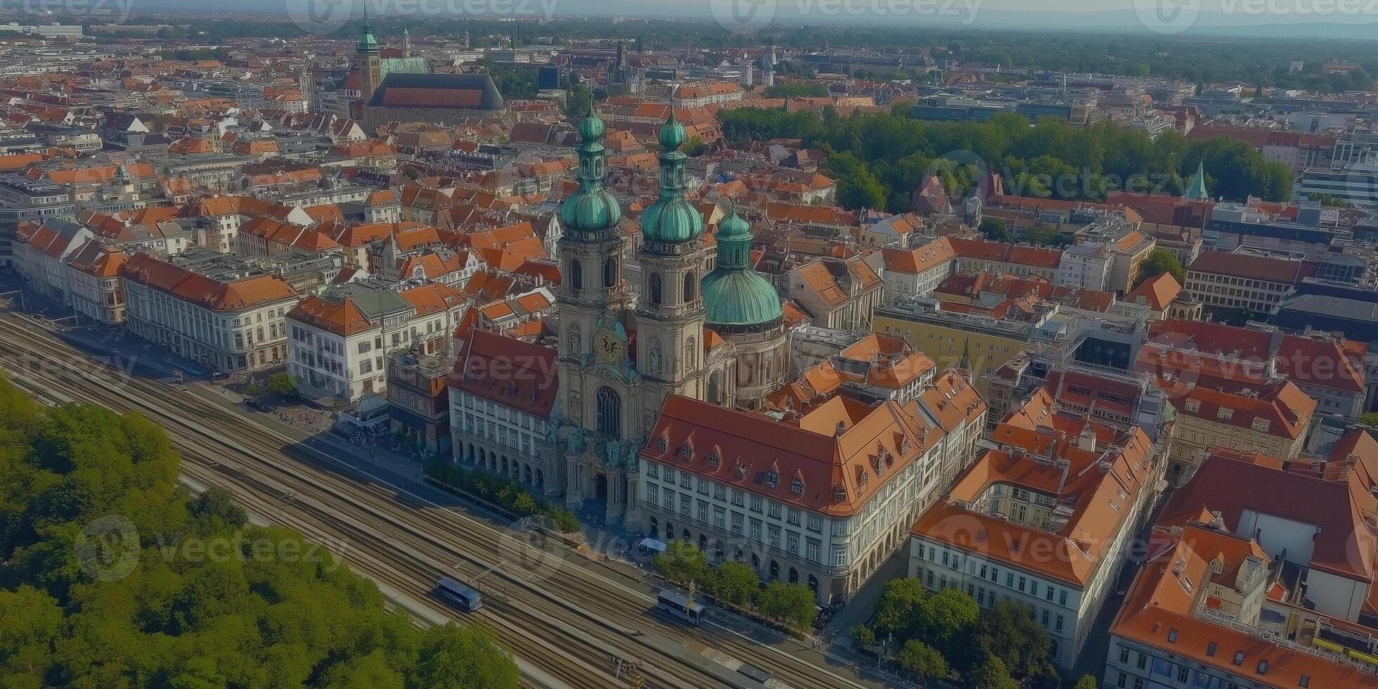 Aerial view of the city of munich, germany photo