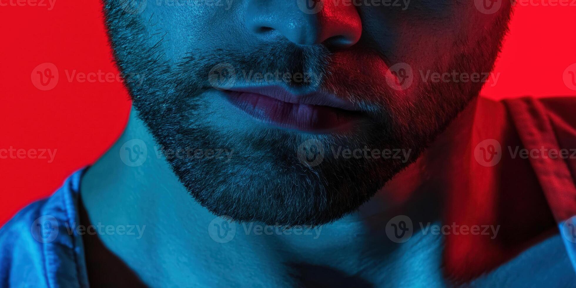 A man with a beard and a white tank top photo