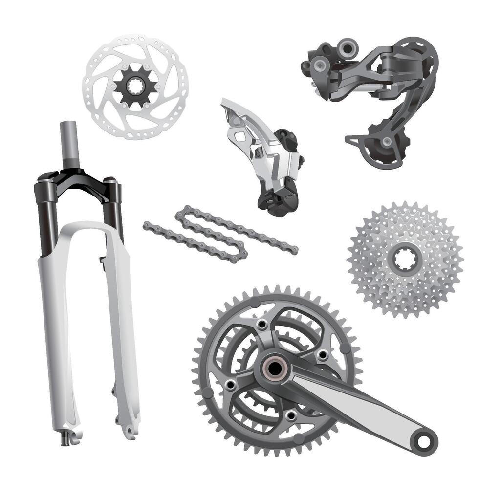 Illustration of bicycle parts vector
