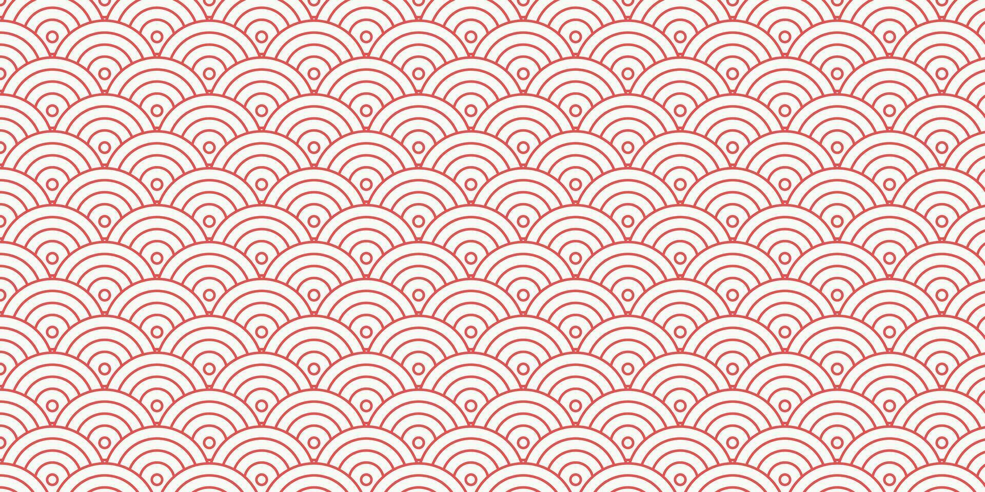A red and white pattern with waves vector