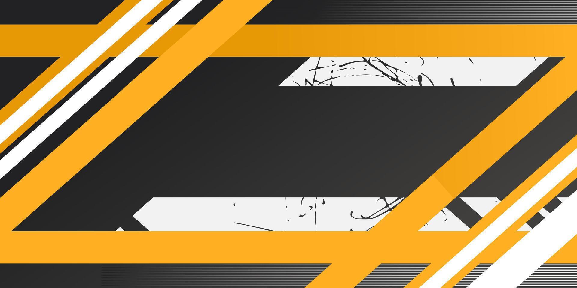 A black and yellow background with a black and white stripe vector