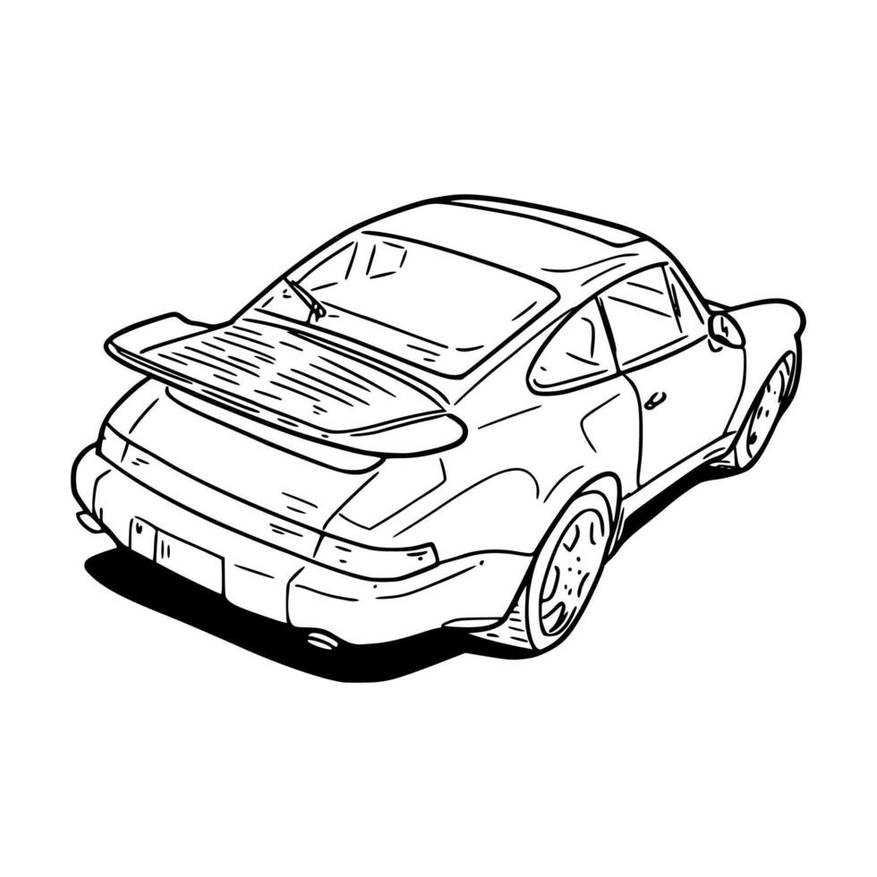 Porsche 911 car coloring pages vector