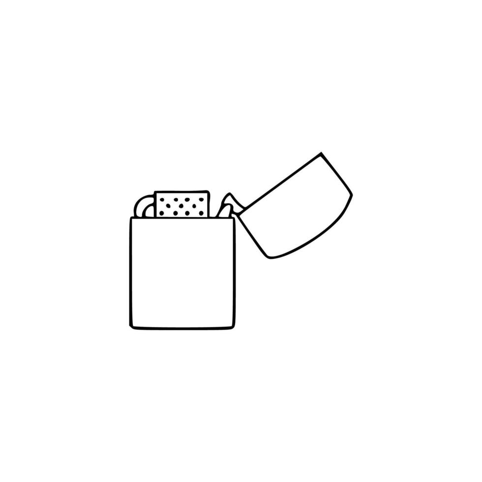 A black and white drawing of a lighter vector