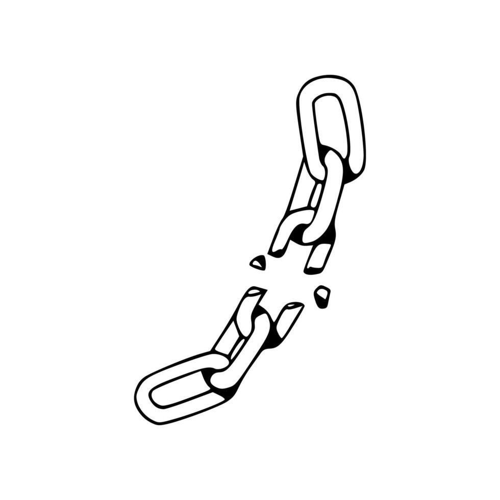 A black and white drawing of a chain link vector