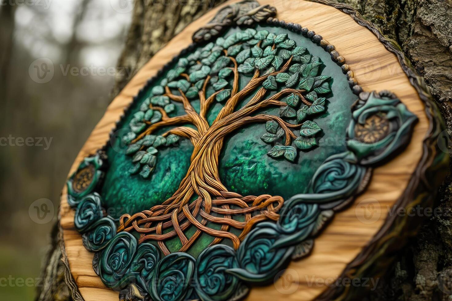 Celtic tree of life wall art representing harmony and balance photo