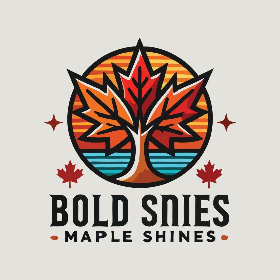 Bold Maple Shines Tree Logo vector