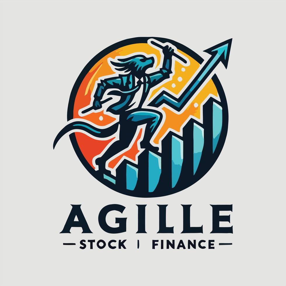 Agile Stock Climbs Finance Logo vector