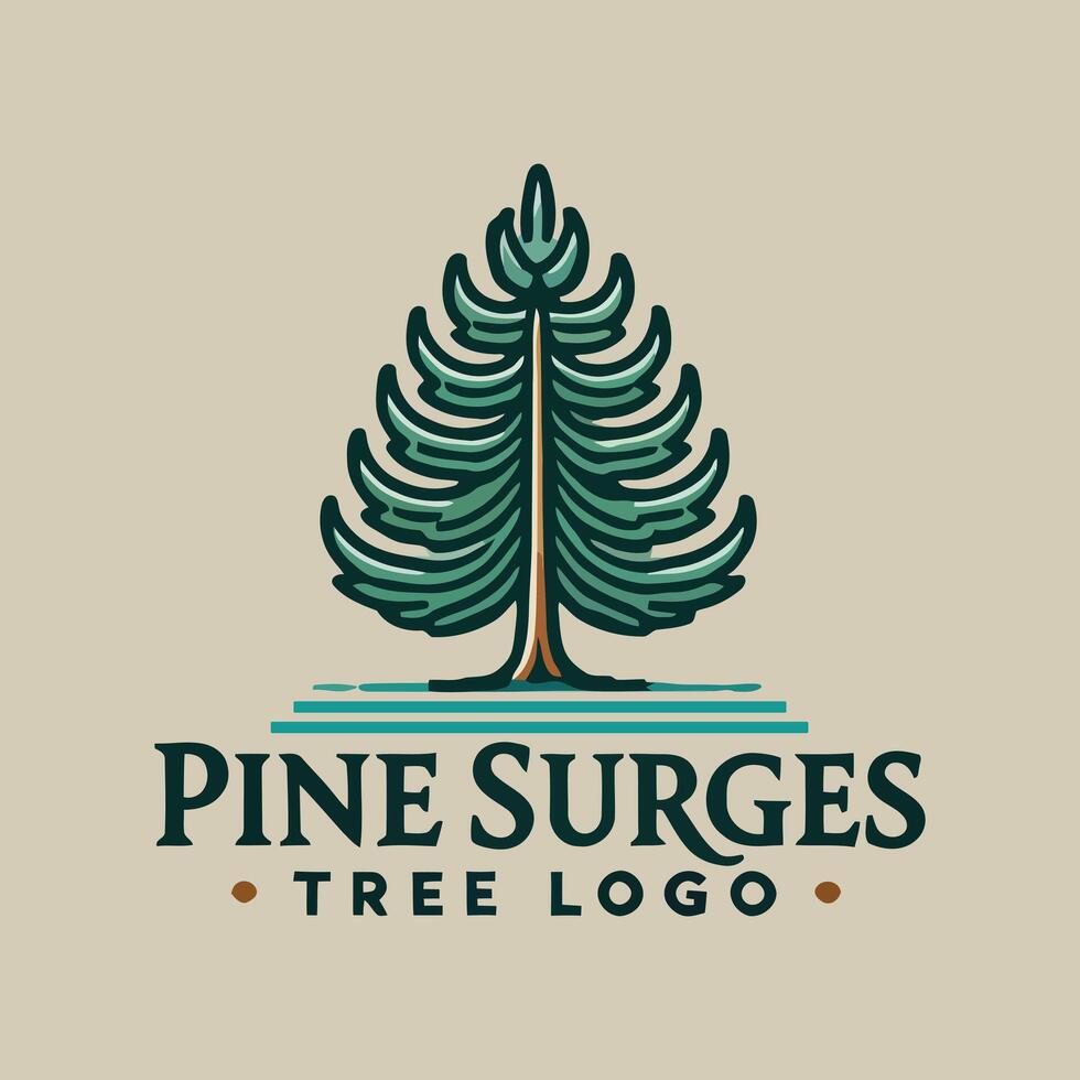 Pine surges tree logo vector
