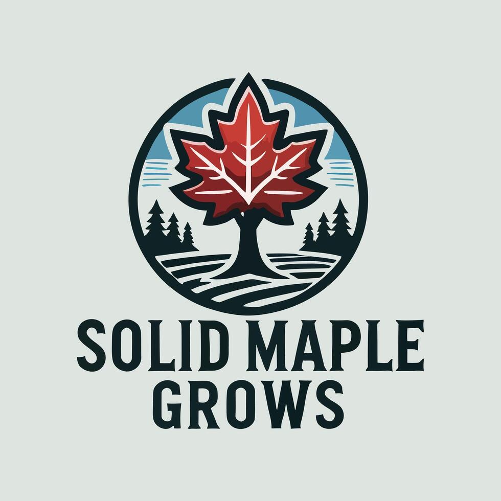 Logo for solid maple grows vector