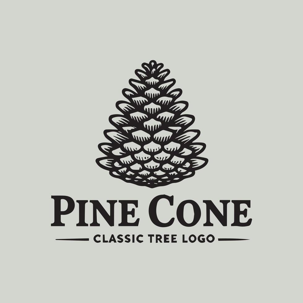 Classic Pine Cones Tree Logo vector