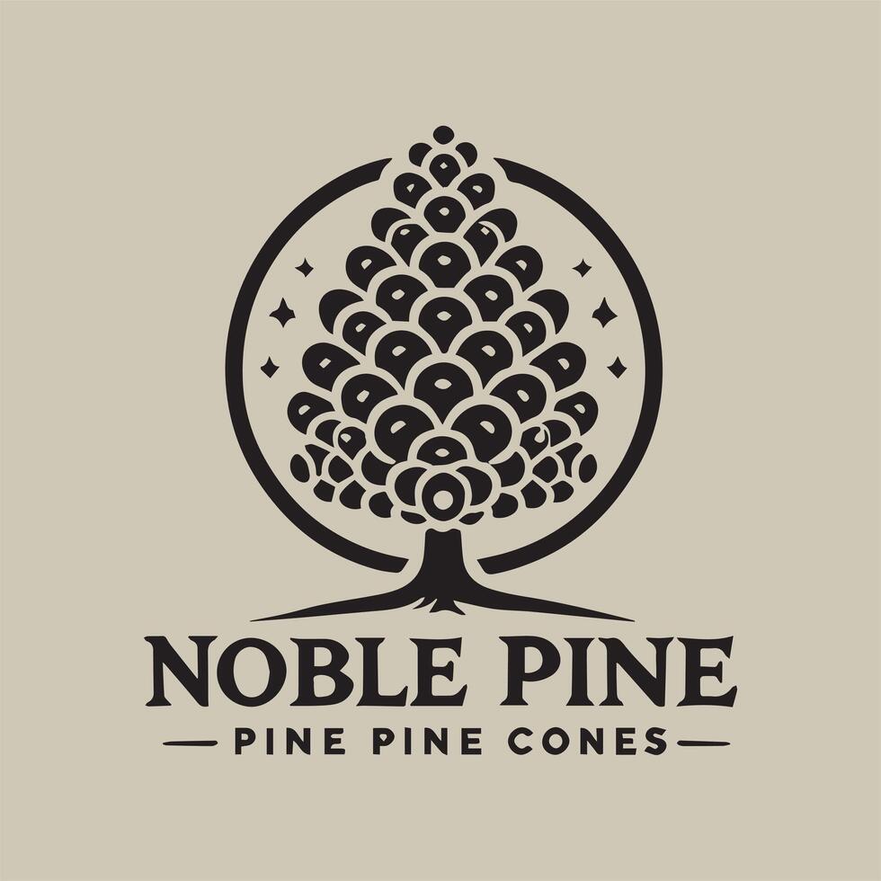 Noble Pine Cones Tree Logo vector
