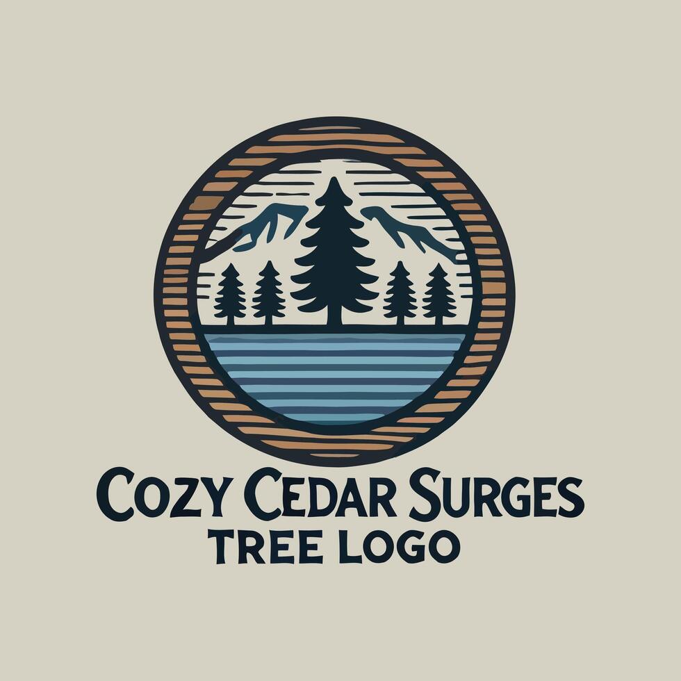 Cozy Cedar Surges Tree Logo vector
