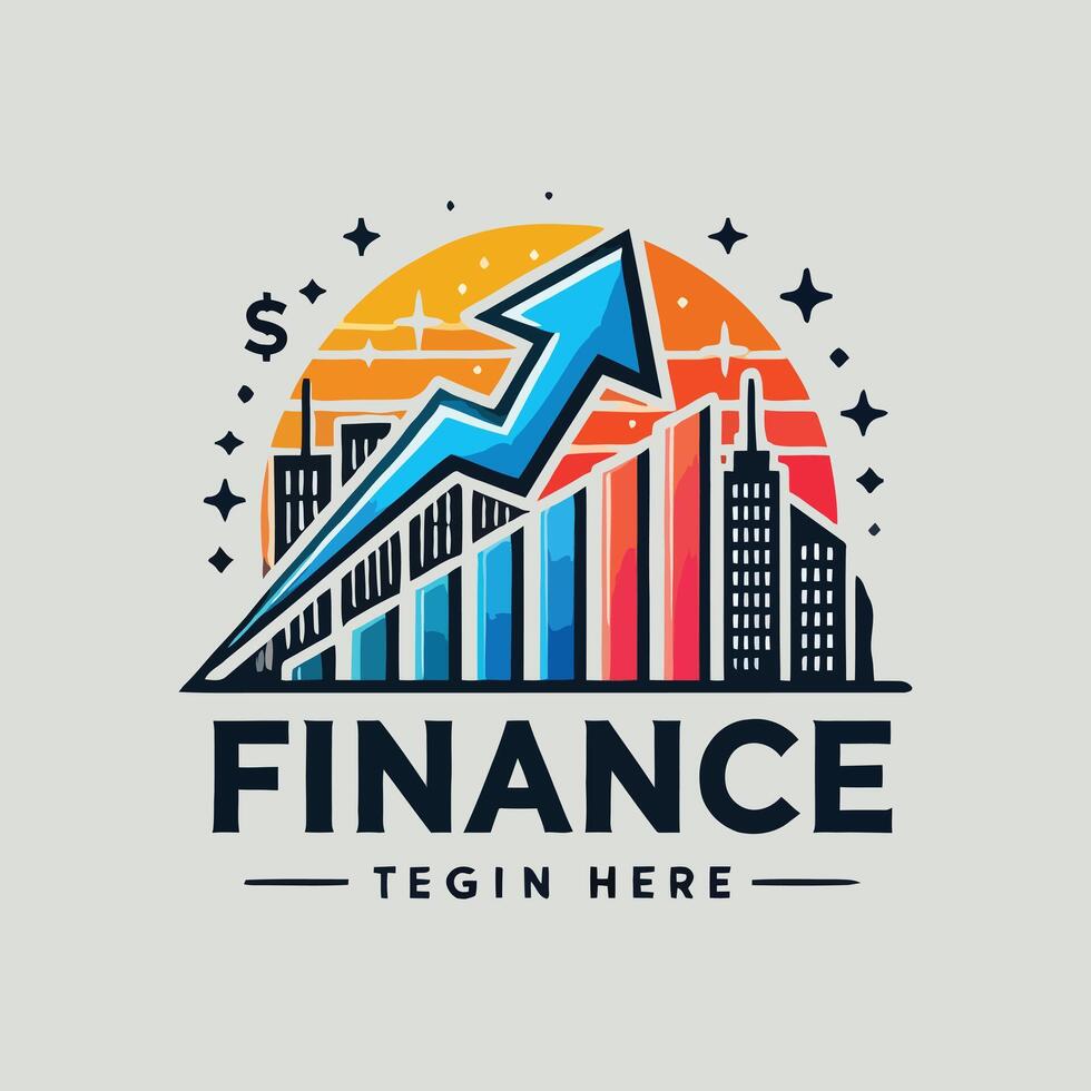 Rising Arrow Points Finance Logo vector