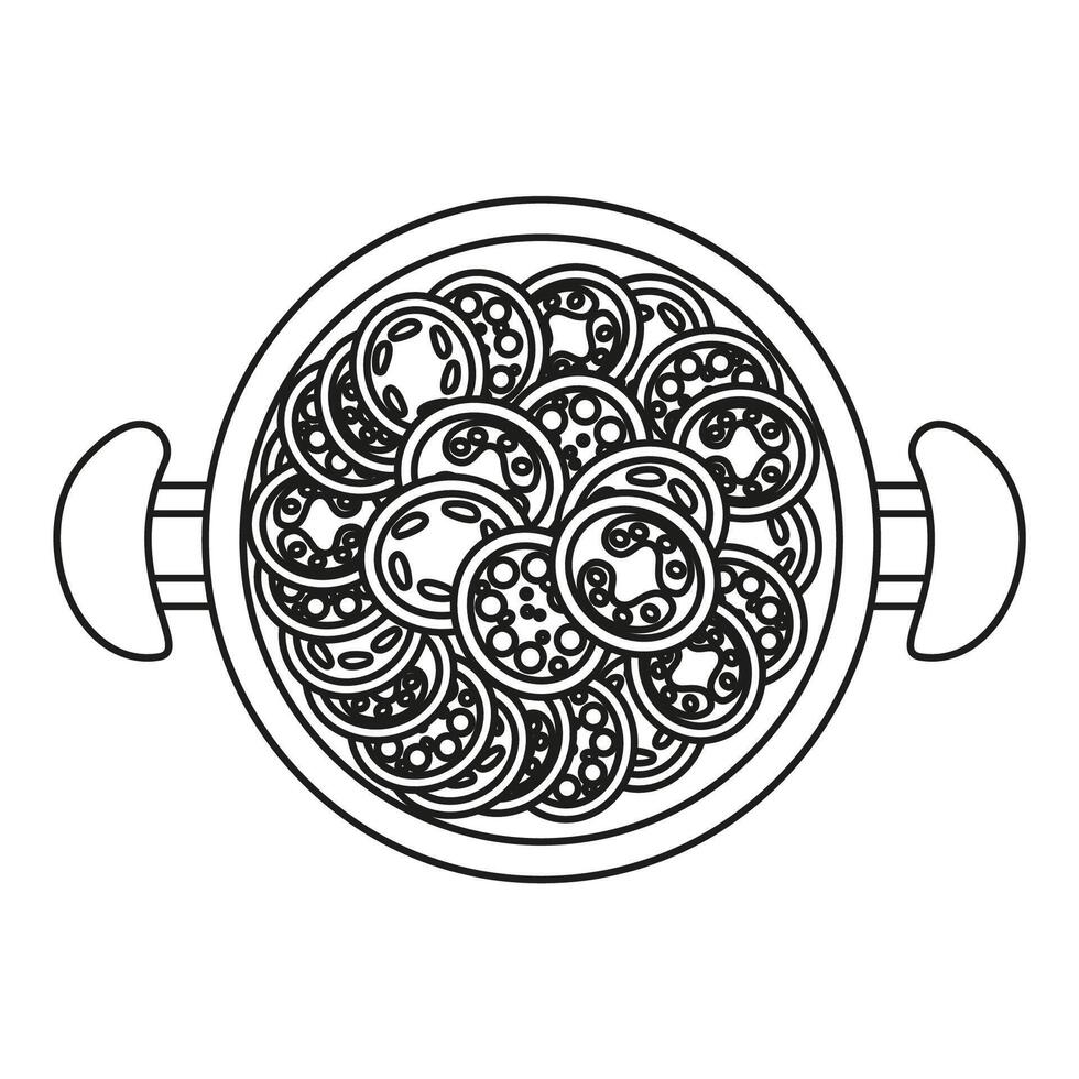 Isolated black and white ratatouille on a white background hand drawn vector