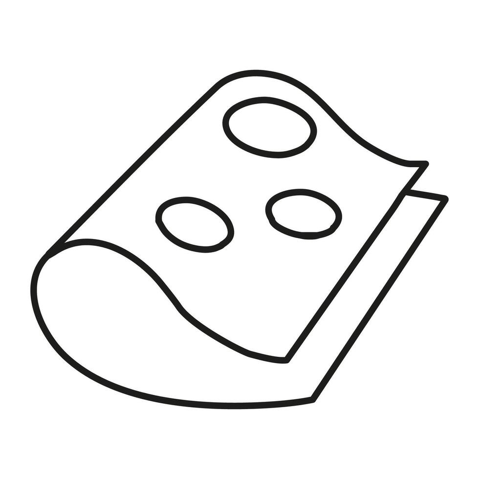 Isolated outline slice of cheese on a white background vector