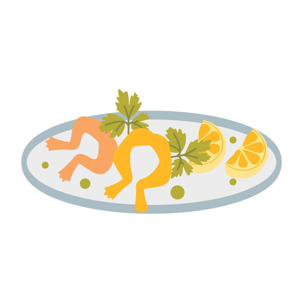 Isolated French frog legs on a white background hand drawn vector