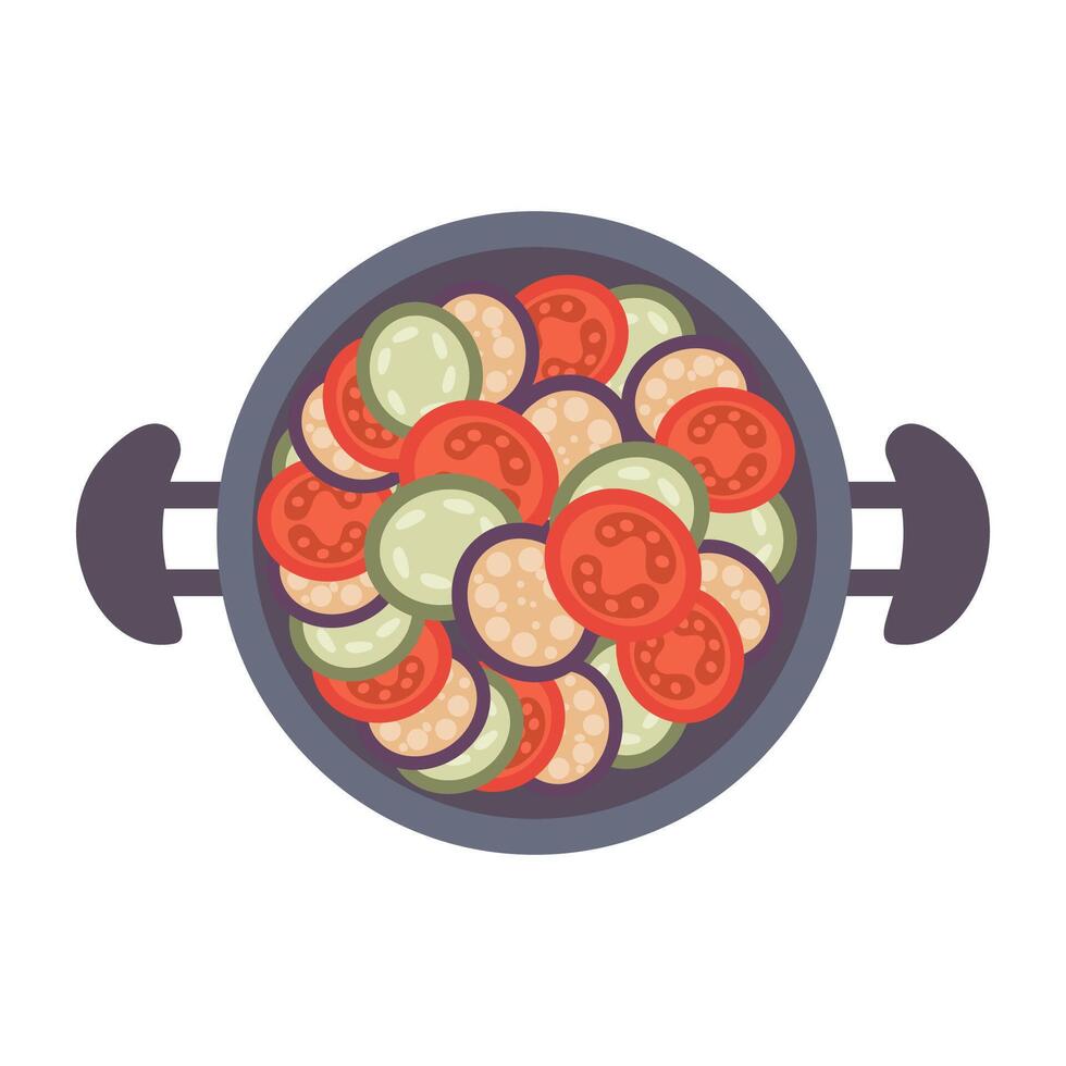 Isolated ratatouille on a white background hand drawn vector
