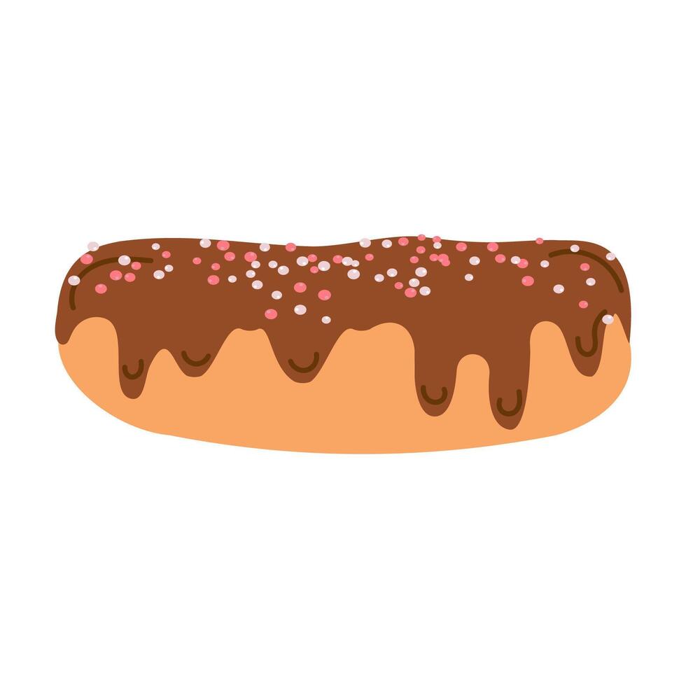 Isolated hand drawn eclair white background vector