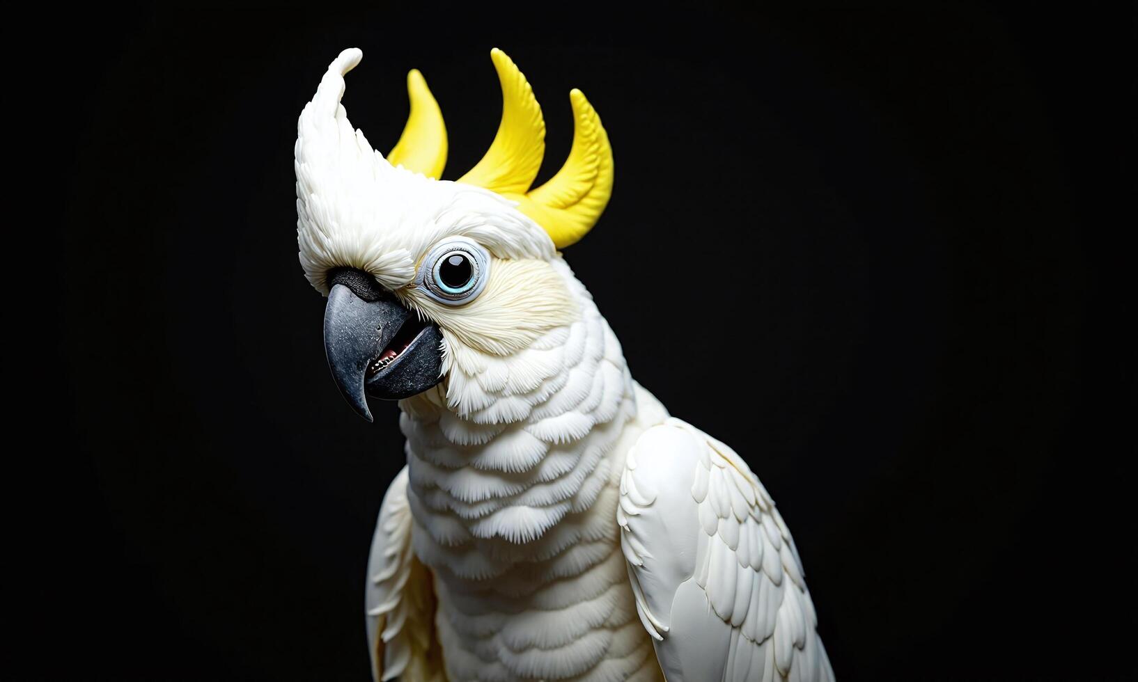 White cockatoo studio background stylish bird quirky portrait photo