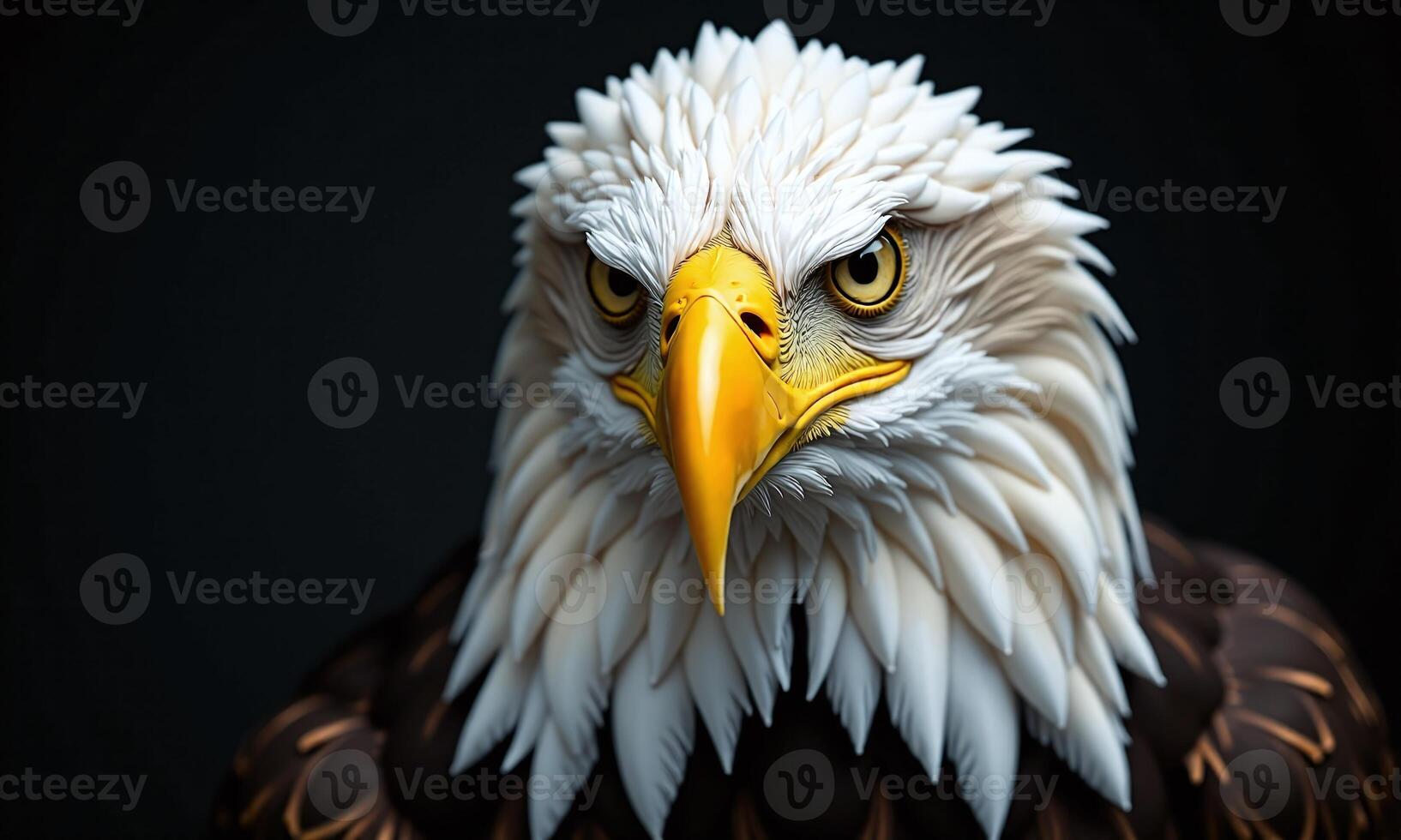 Majestic bald eagle portrait intense gaze sharp yellow photo