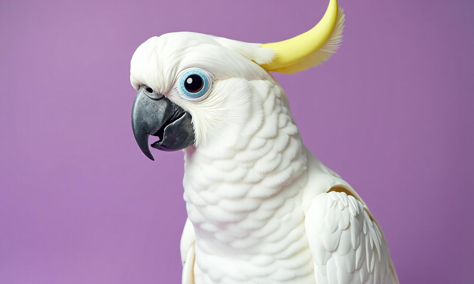 White cockatoo studio background stylish bird quirky portrait photo