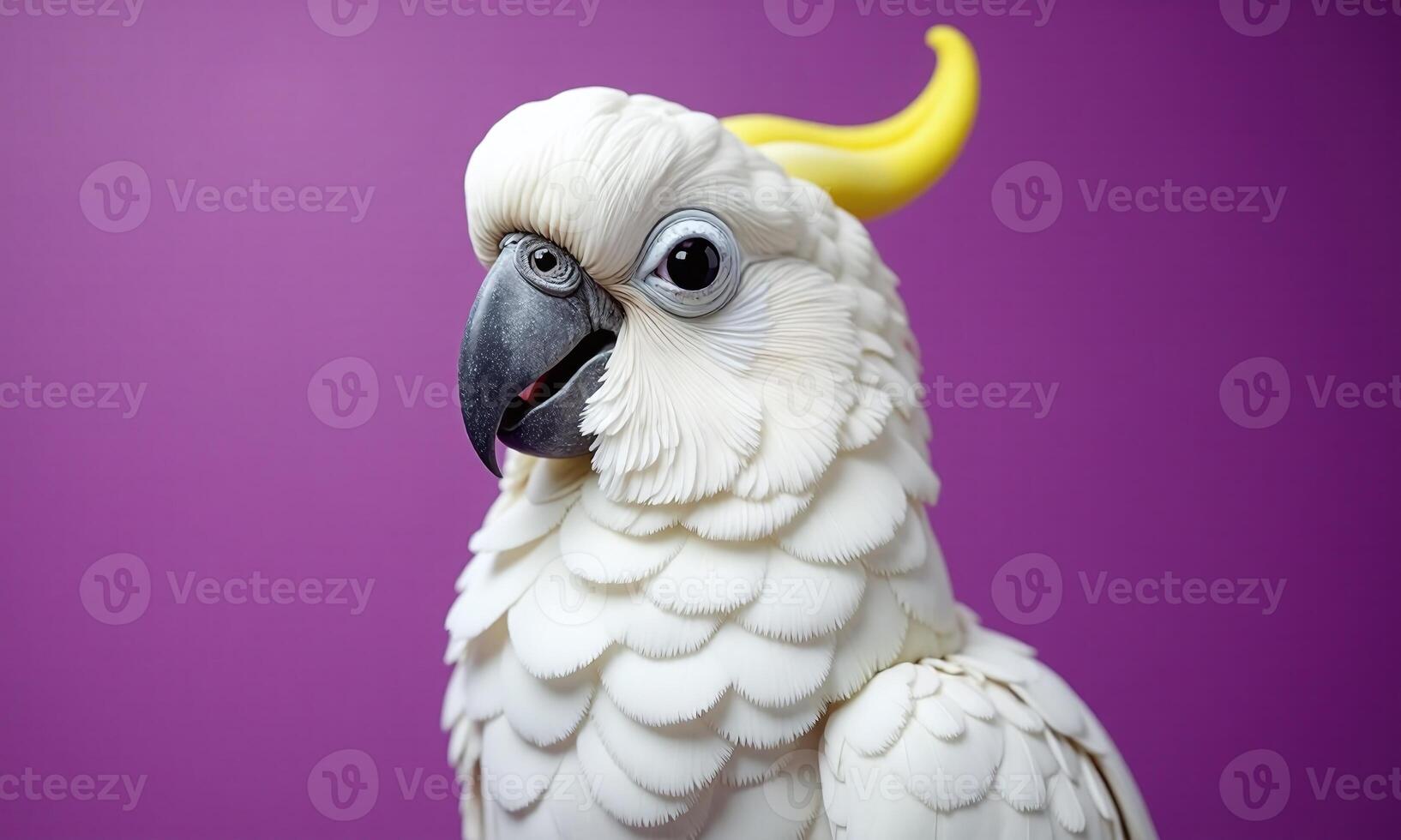 White cockatoo studio background stylish bird quirky portrait photo