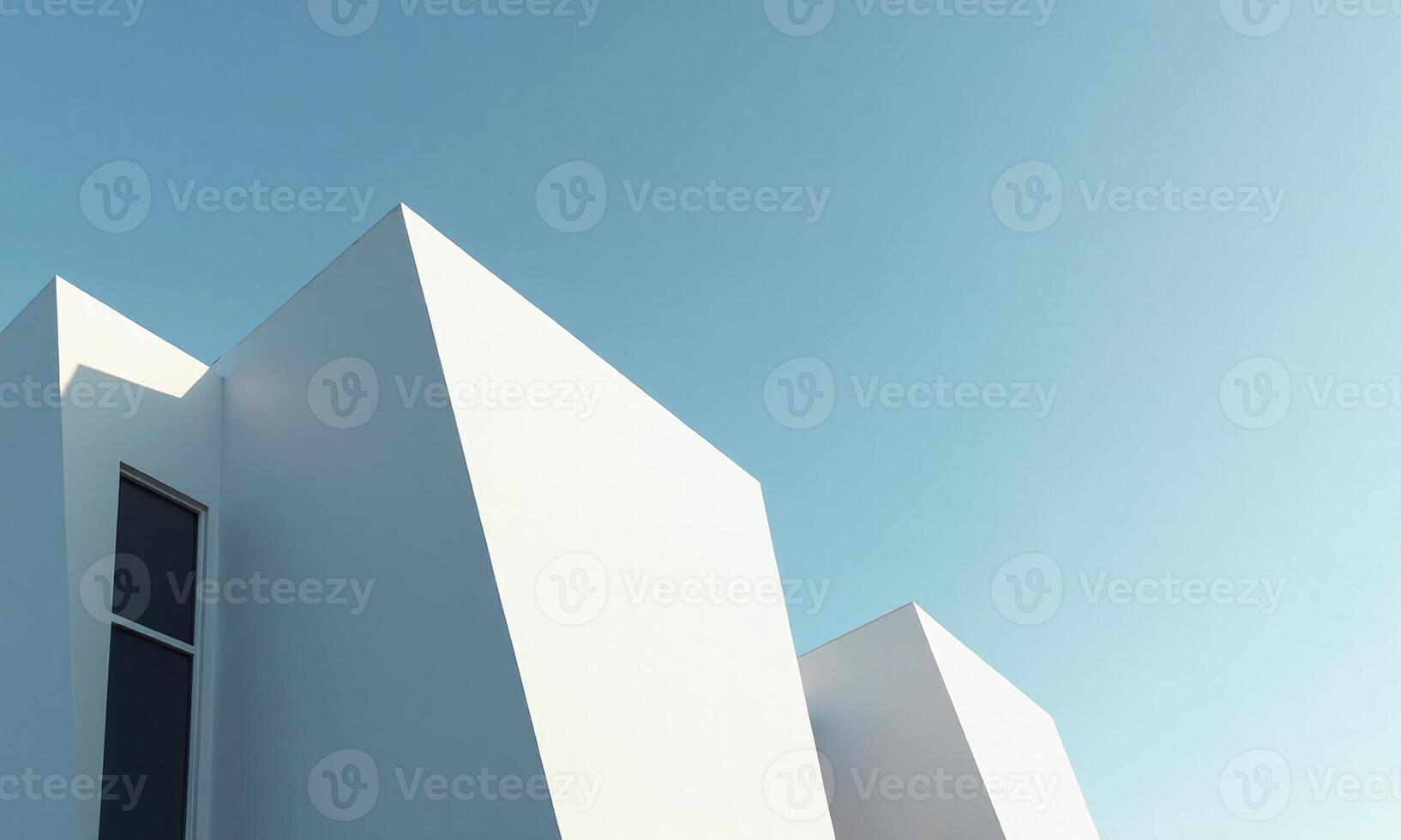 Modern architecture geometric building facade white concrete structure photo