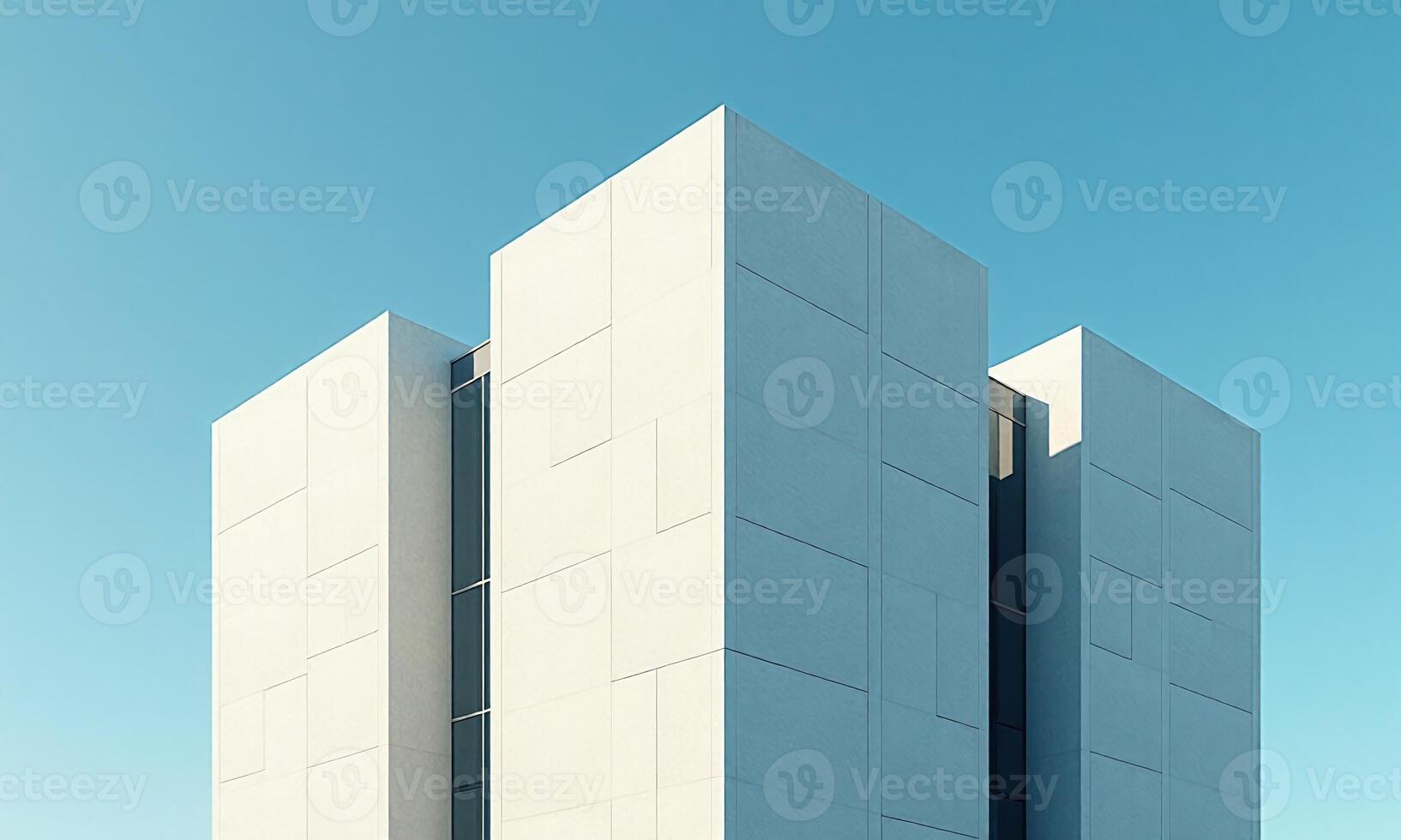Modern architecture geometric building facade white concrete structure photo