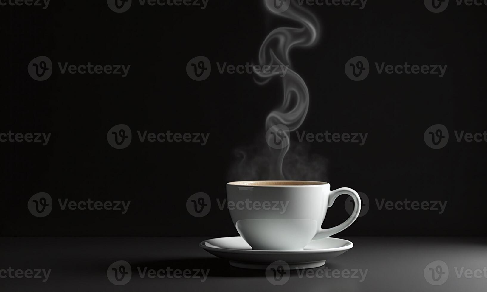 Steaming coffee cup minimalist composition background photo