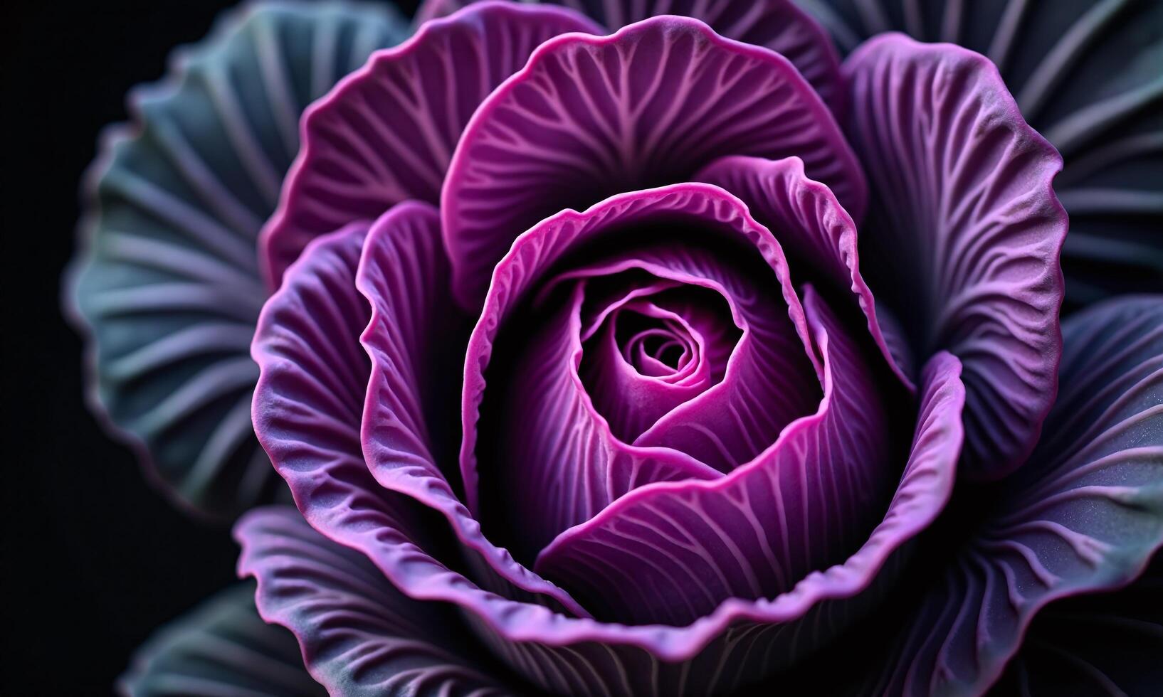 Purple cabbage macro photography intricate details vibrant colors photo