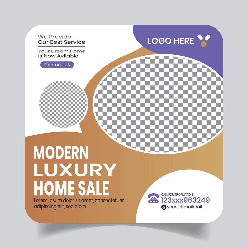 House Sale Creative Social Media Post Design Template vector