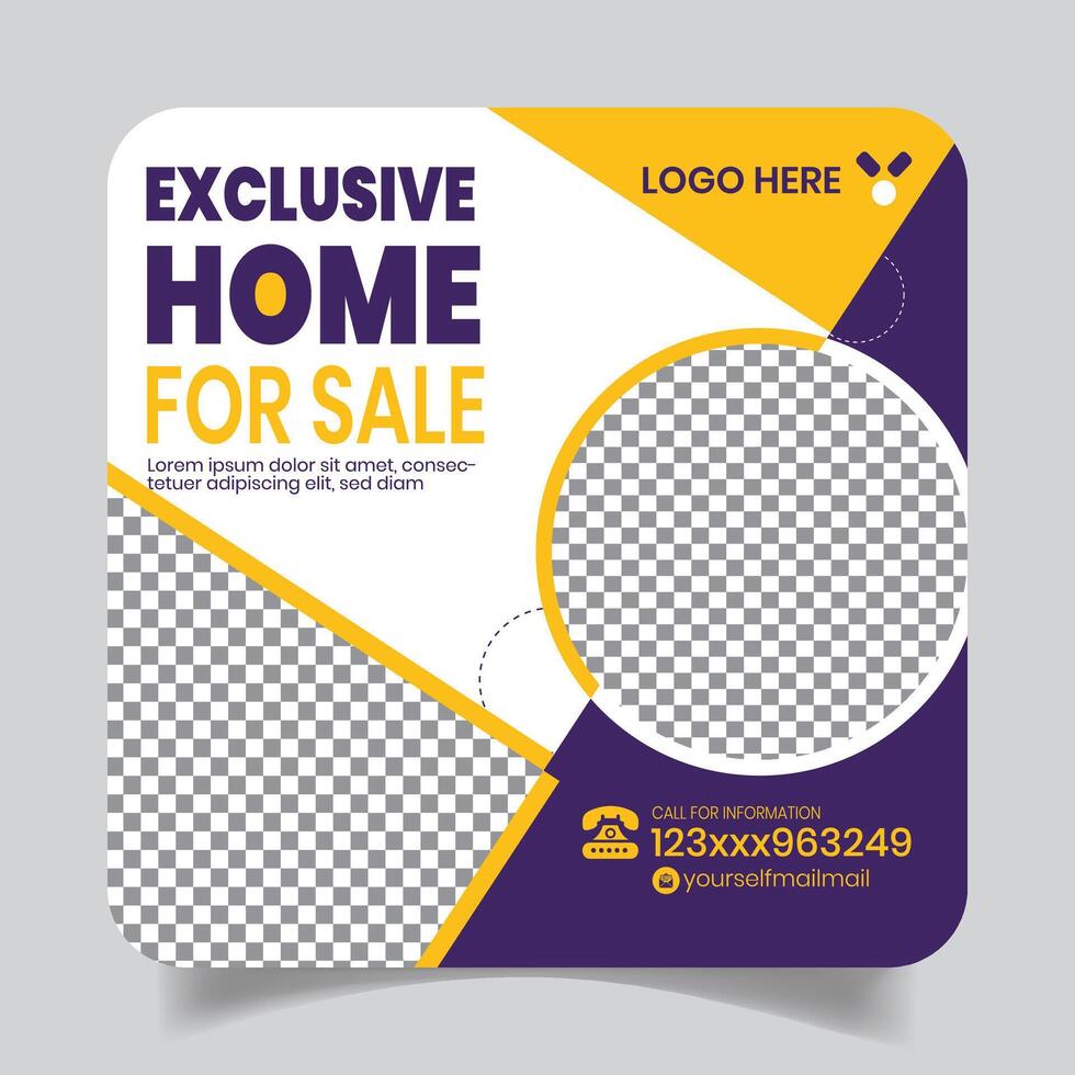 Modern House Rent Social Media Post Design Banner vector