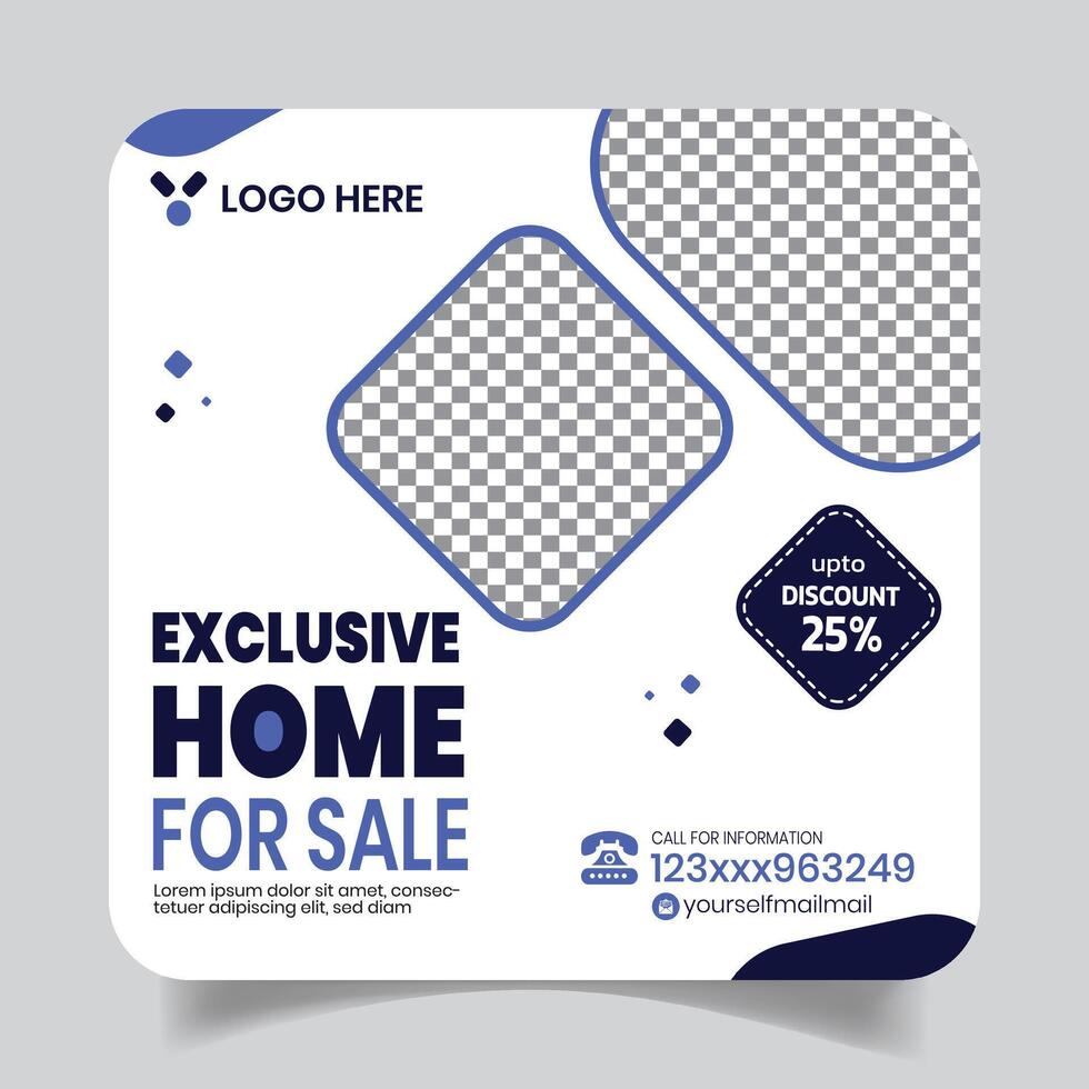 Modern Property Sale Social Media Post Design Templates vector