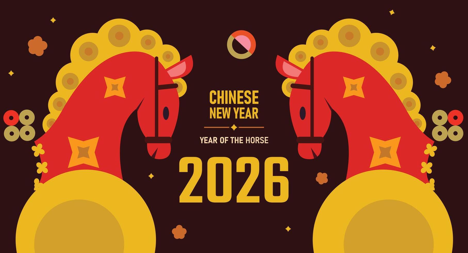 Red horse illustrations collection. Chinese new year 2026 year of the