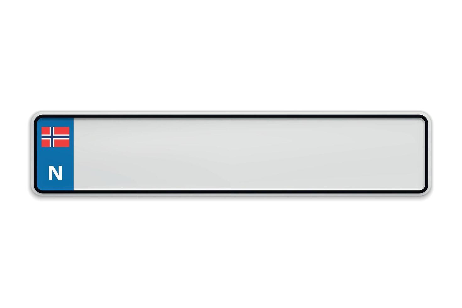 Car number plate of Norway. Vehicle registration license vector