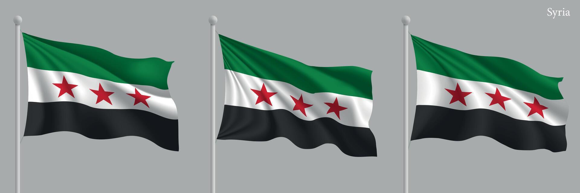 Syria flags 3d model vector