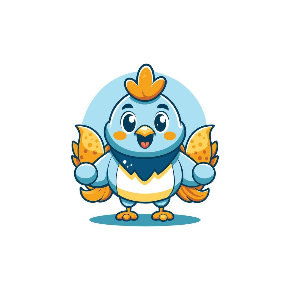 Cute Chicken Dabbing Pose Cartoon Icon Illustration. Animal Nature Icon Concept Isolated Flat vector