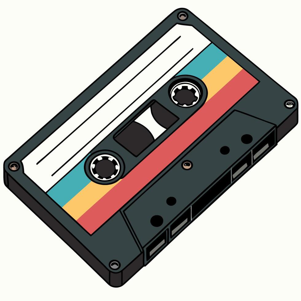 an illustration of a cassette player T-Shirt Design vector