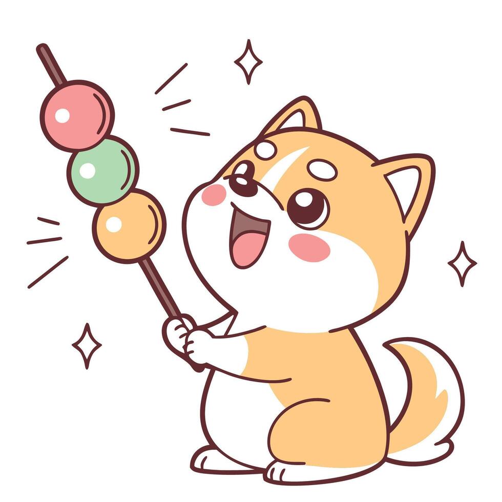 Happy Shiba Inu Dango Graphic vector