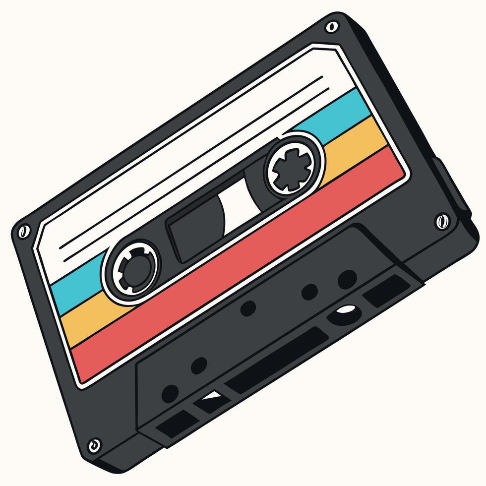 an illustration of a cassette player T-Shirt Design vector