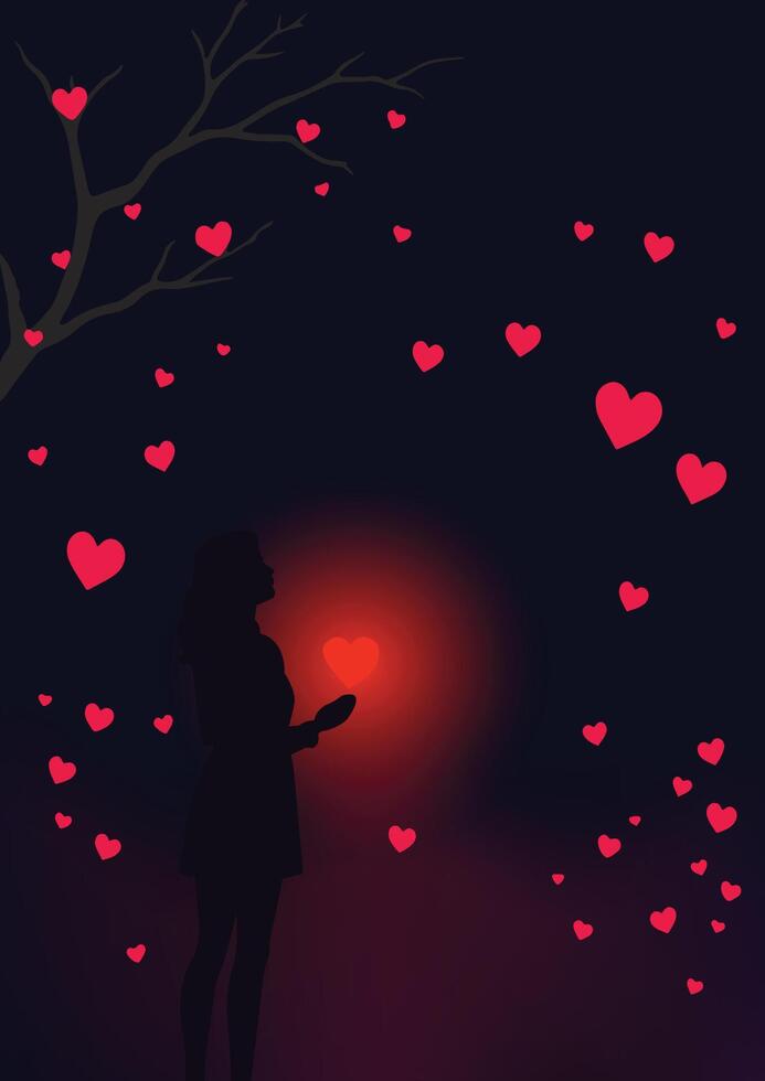 Romantic background template vector