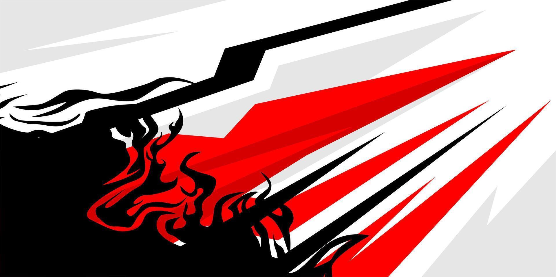 racing stripes red black fire background vector