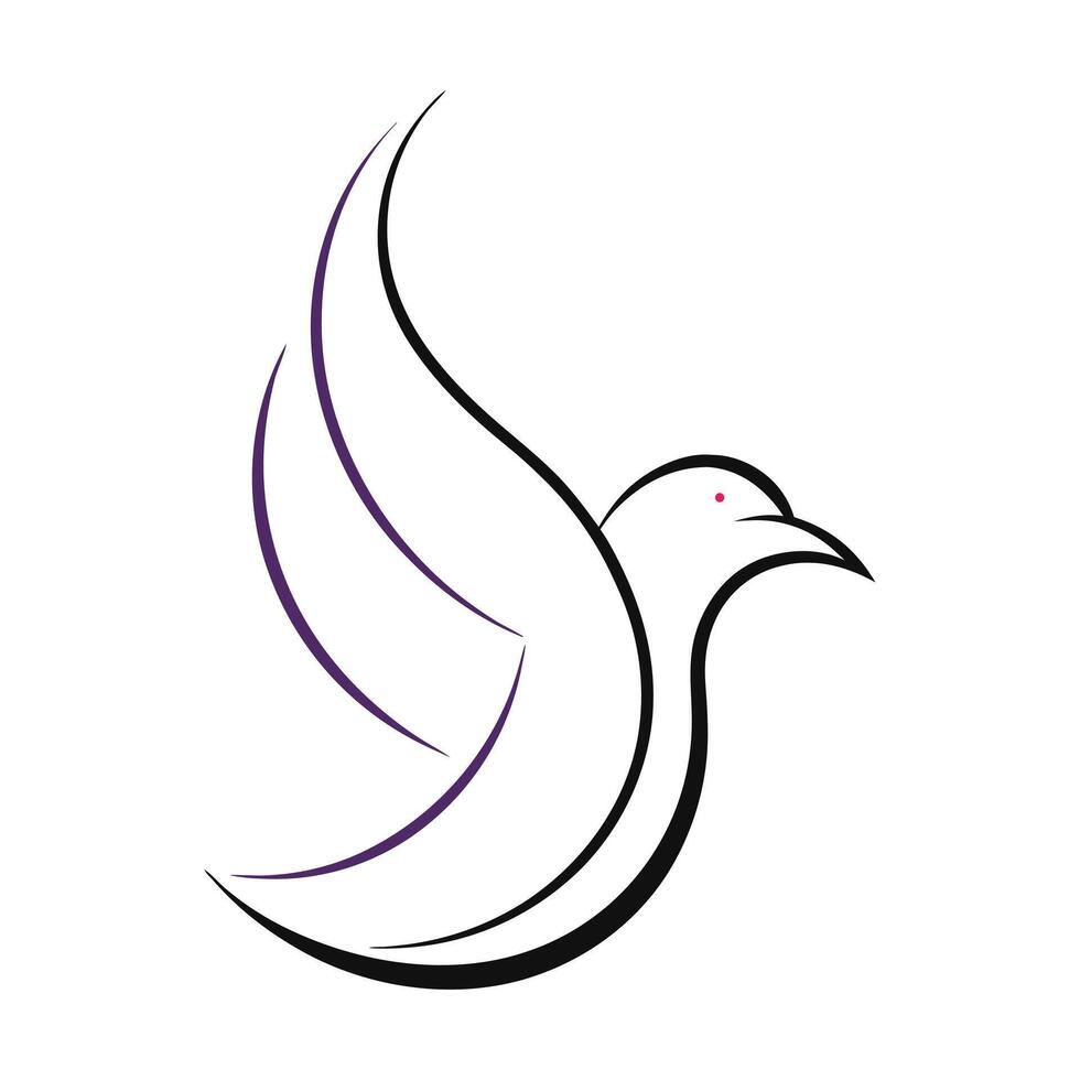 Bird Abstract Logo Design Deep Icon Illustration. vector