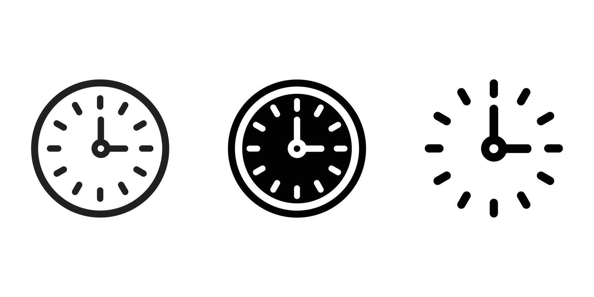 simple black clock icon symbol illustration vector