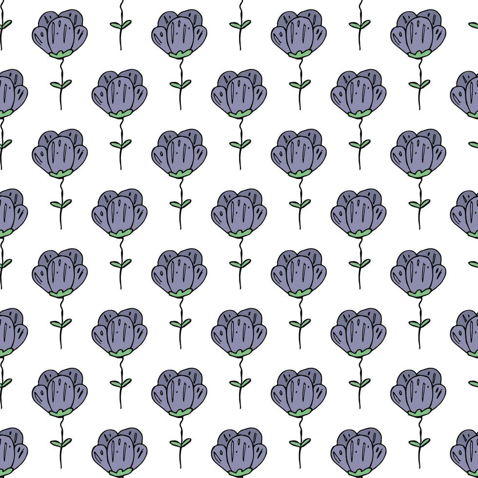 Summer seamless pattern with flowers doodle for decorative print, wrapping paper, greeting cards, wallpaper and fabric vector