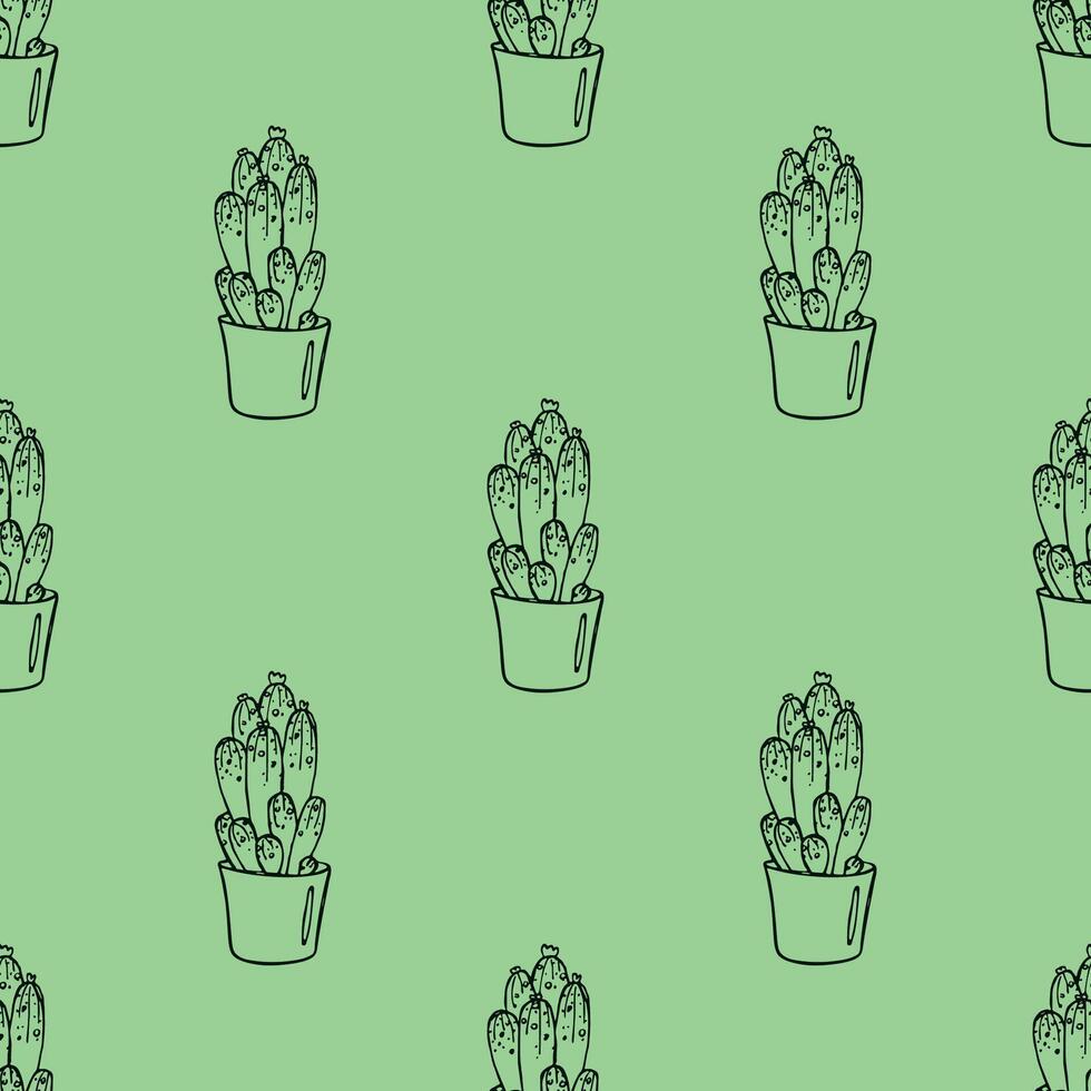 Seamless pattern with cactus doodle for decorative print, wrapping paper, greeting cards and fabric vector