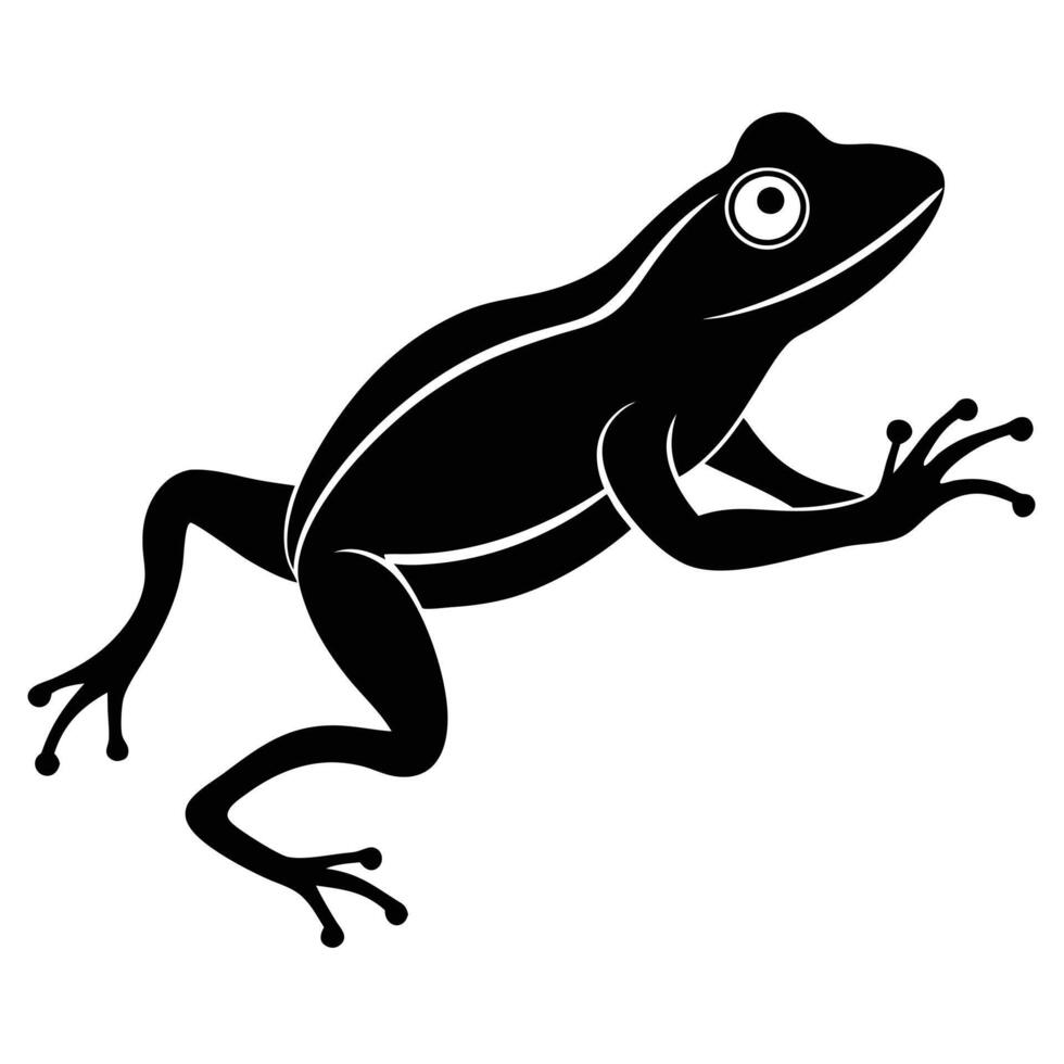 Frog in Jump Silhouette on White Background vector