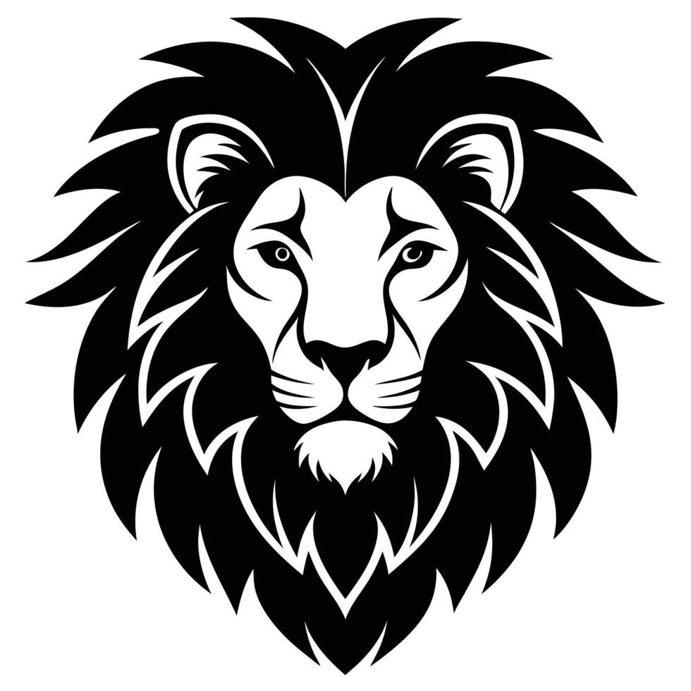 Simple Lion Head Silhouette vector
