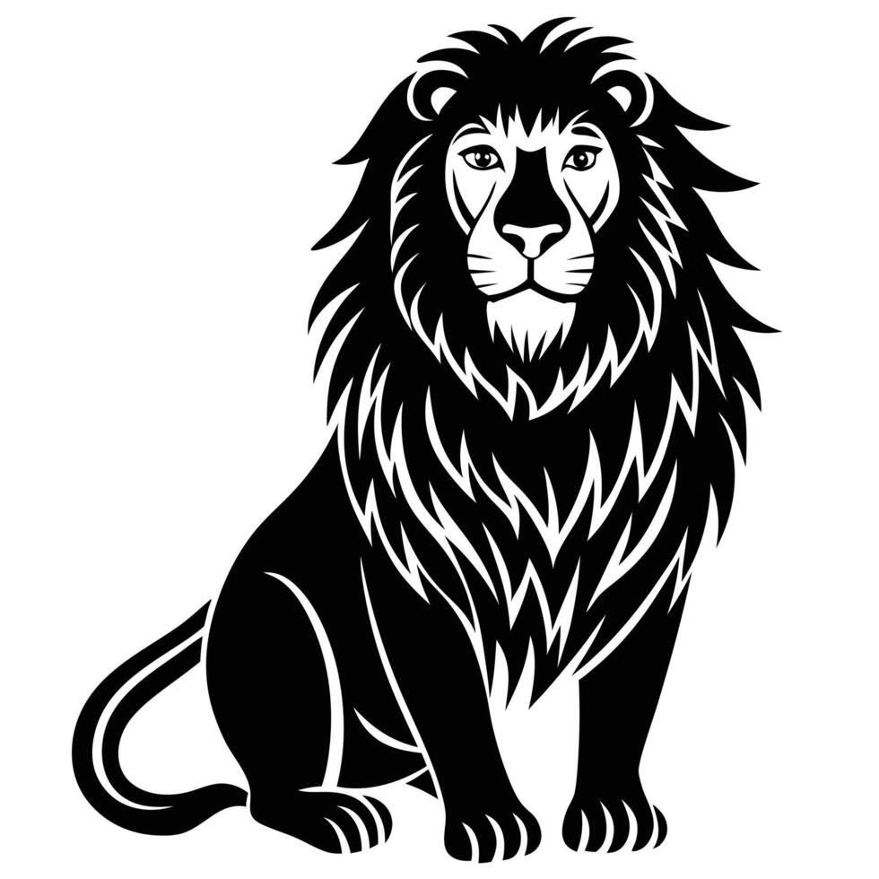 Sitting Lion Silhouette vector