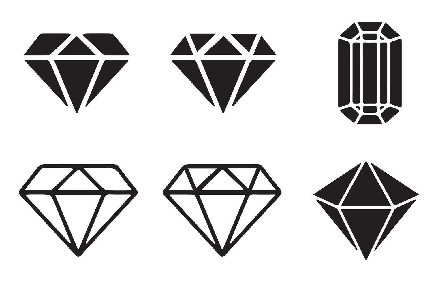 Set of gemstones as diamond symbol set vector